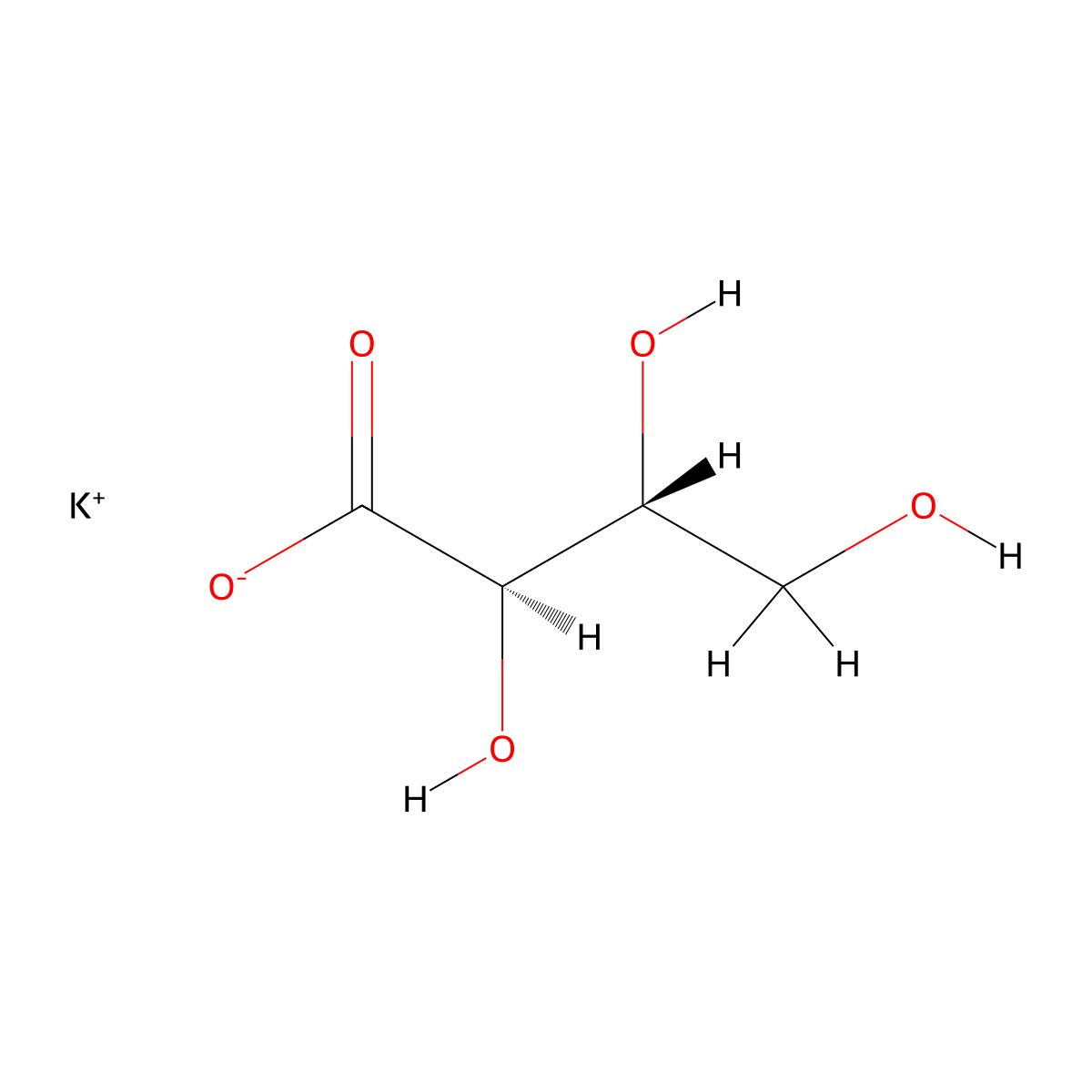 Potassium (2R,3R)-2,3,4-trihydroxybutanoate molecular structure, CAS 88759-55-1
