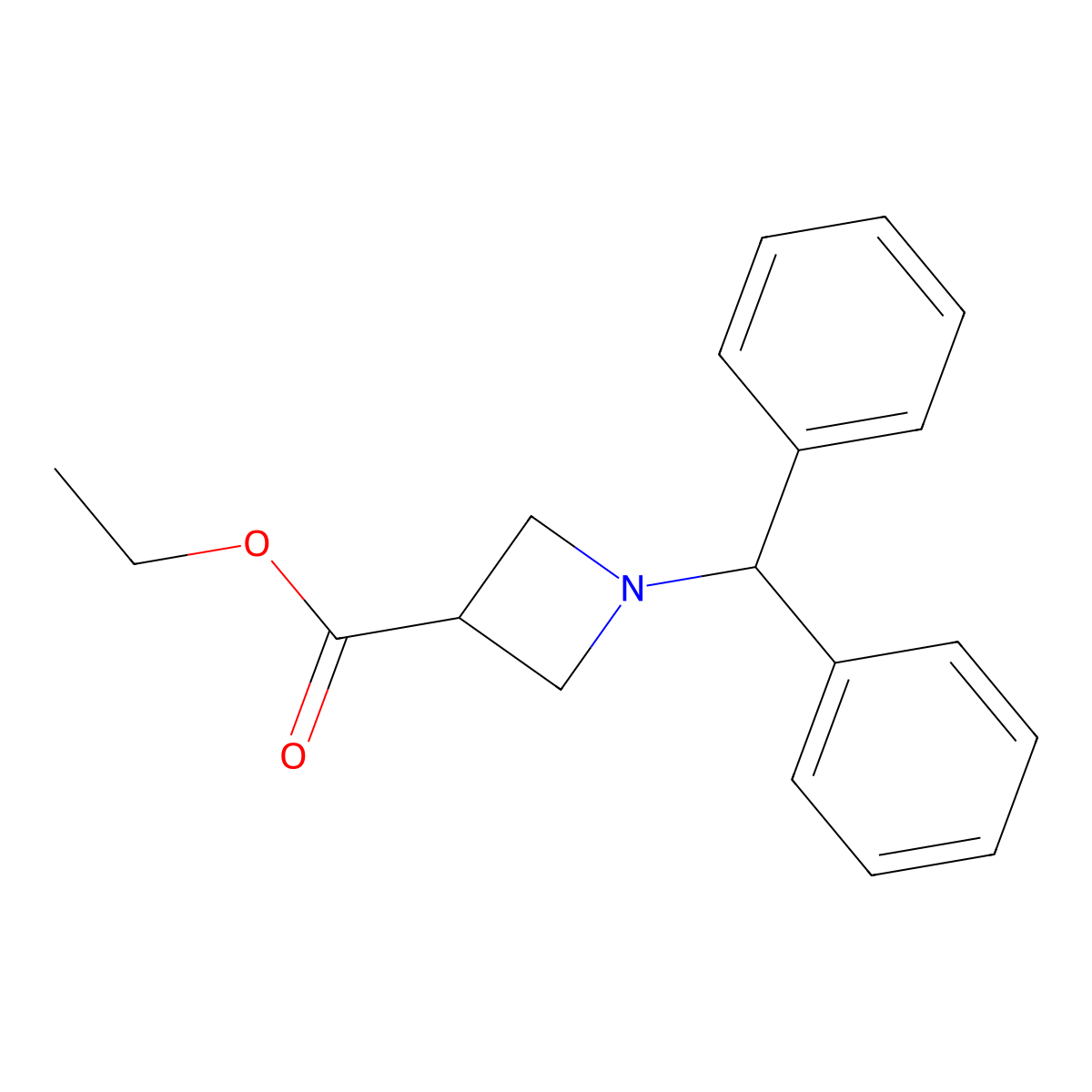 Ethyl 1-benzhydrylazetidine-3-carboxylate molecular structure, CAS 887591-82-4