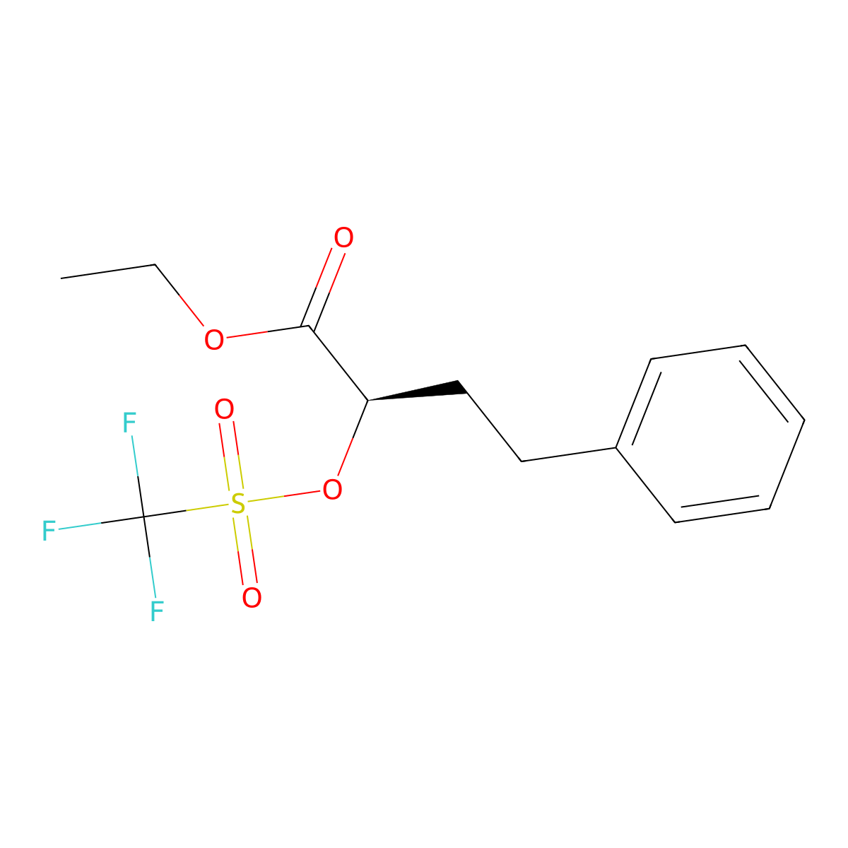Ethyl (2R)-4-phenyl-2-((trifluoromethanesulfonyl)oxy)butanoate molecular structure, CAS 88767-98-0