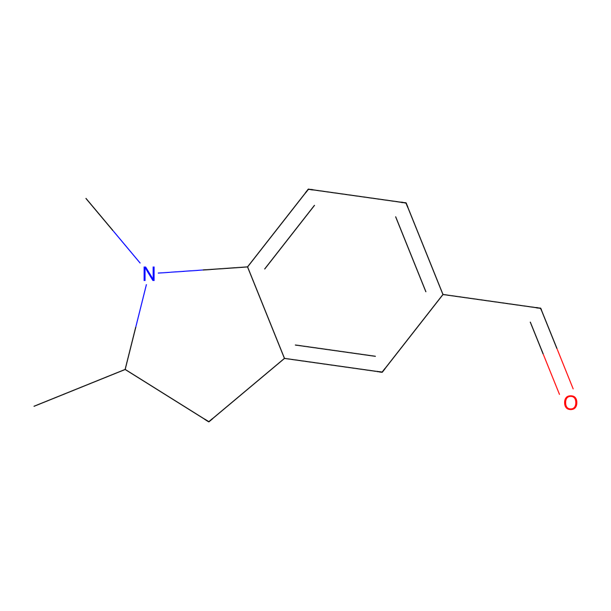 1,2-Dimethylindoline-5-carbaldehyde molecular structure, CAS 887690-37-1