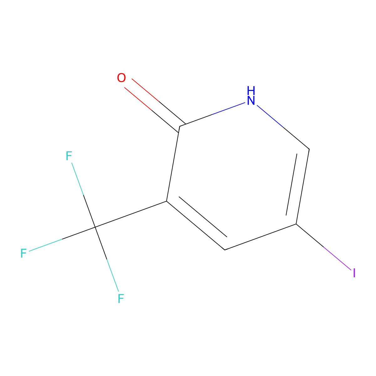 5-Iodo-3-(trifluoromethyl)pyridin-2-ol molecular structure, CAS 887707-23-5
