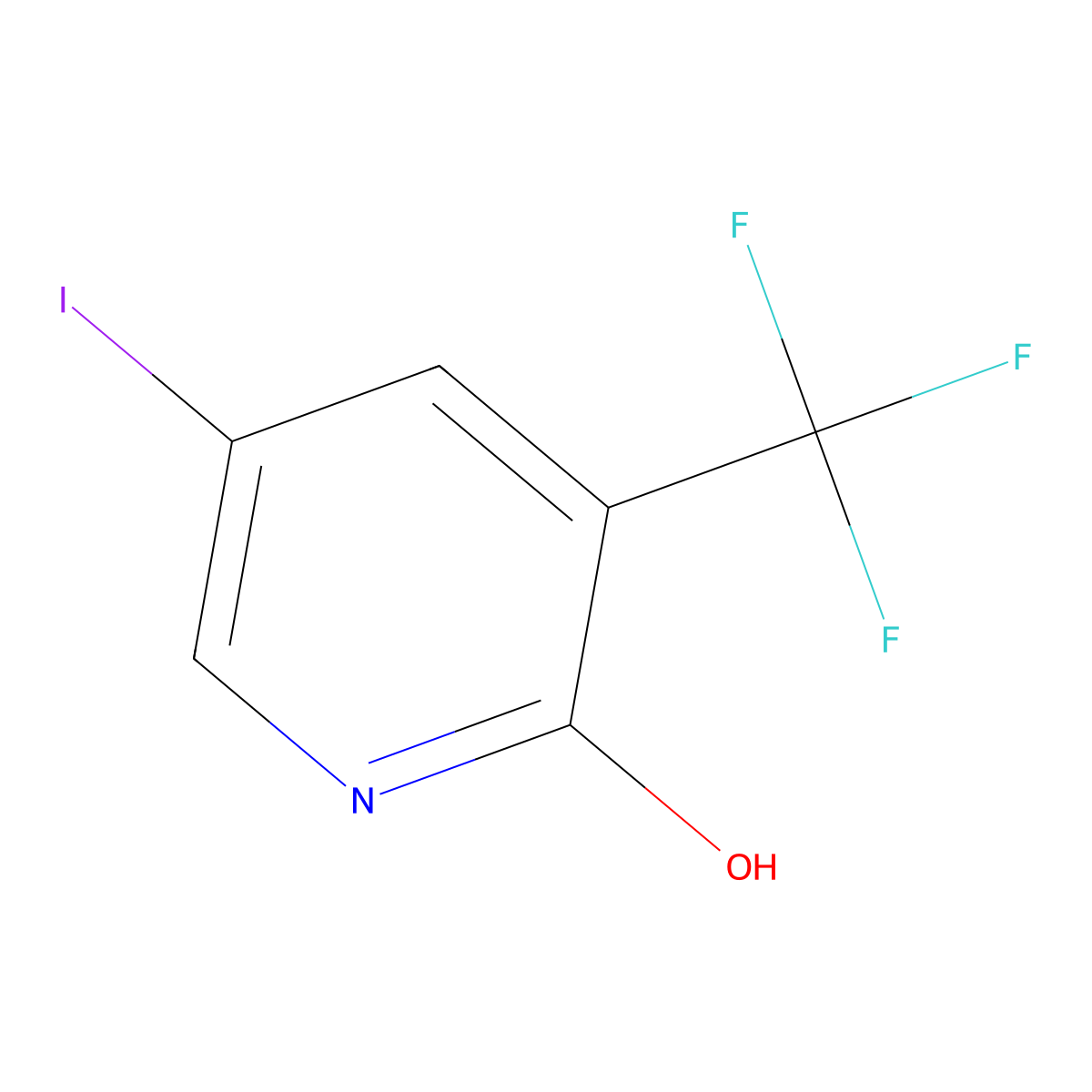 5-Iodo-3-(trifluoromethyl)pyridin-2-ol molecular structure, CAS 887707-23-5