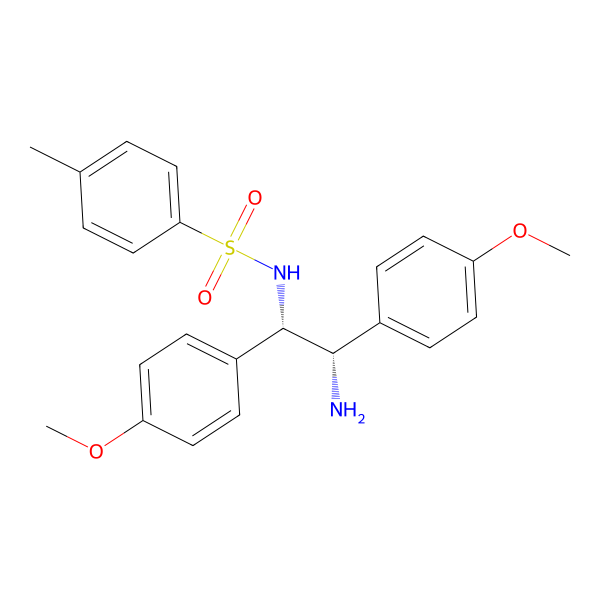 N-((1S,2S)-2-Amino-1,2-bis(4-methoxyphenyl)ethyl)-4-methylbenzenesulfonamide molecular structure, CAS 887924-07-4