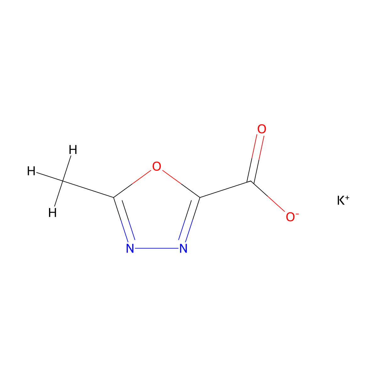 Potassium 5-methyl-1,3,4-oxadiazole-2-carboxylate molecular structure, CAS 888504-28-7