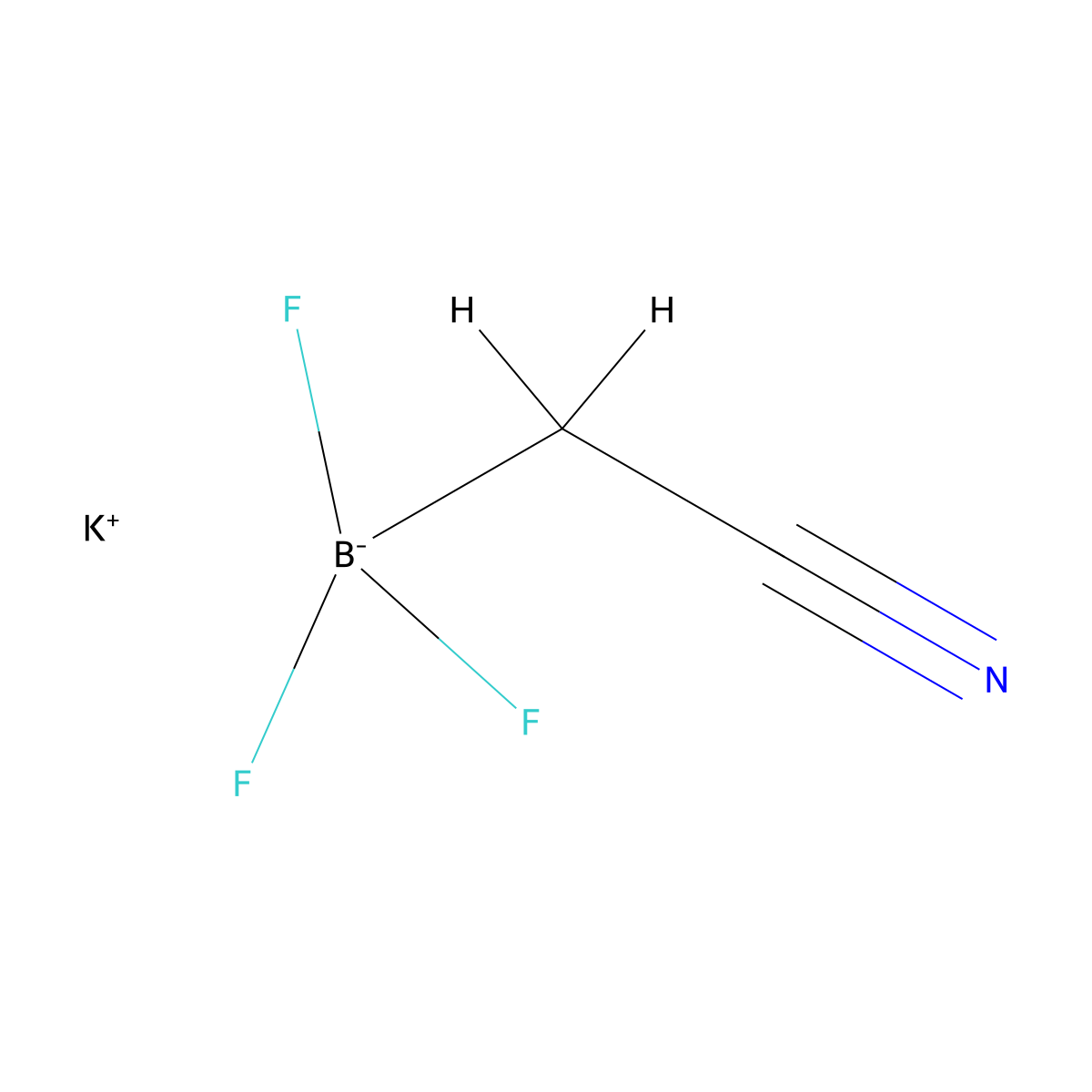 Potassium (cyanomethyl)trifluoroboranuide molecular structure, CAS 888711-58-8