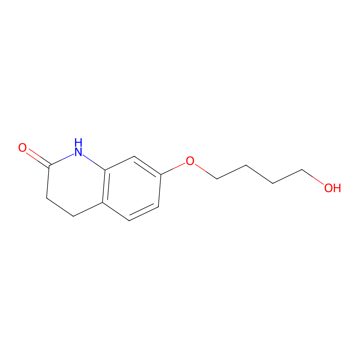 7-(4-Hydroxybutoxy)-3,4-dihydroquinolin-2(1H)-one molecular structure, CAS 889443-20-3
