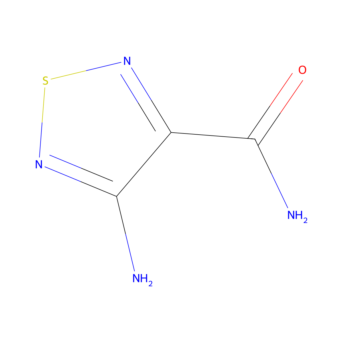 4-Amino-1,2,5-thiadiazole-3-carboxamide molecular structure, CAS 88947-28-8