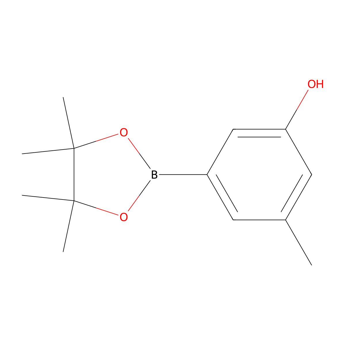 3-Methyl-5-(4,4,5,5-tetramethyl-1,3,2-dioxaborolan-2-yl)phenol molecular structure, CAS 889659-70-5