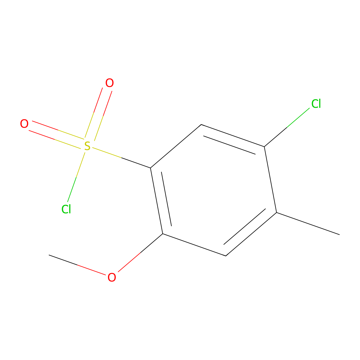 5-Chloro-2-methoxy-4-methylbenzenesulfonyl chloride molecular structure, CAS 889939-48-4