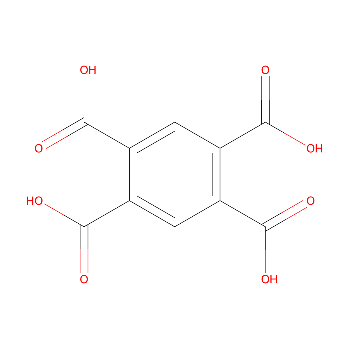 Pyromellitic Acid molecular structure, CAS 89-05-4