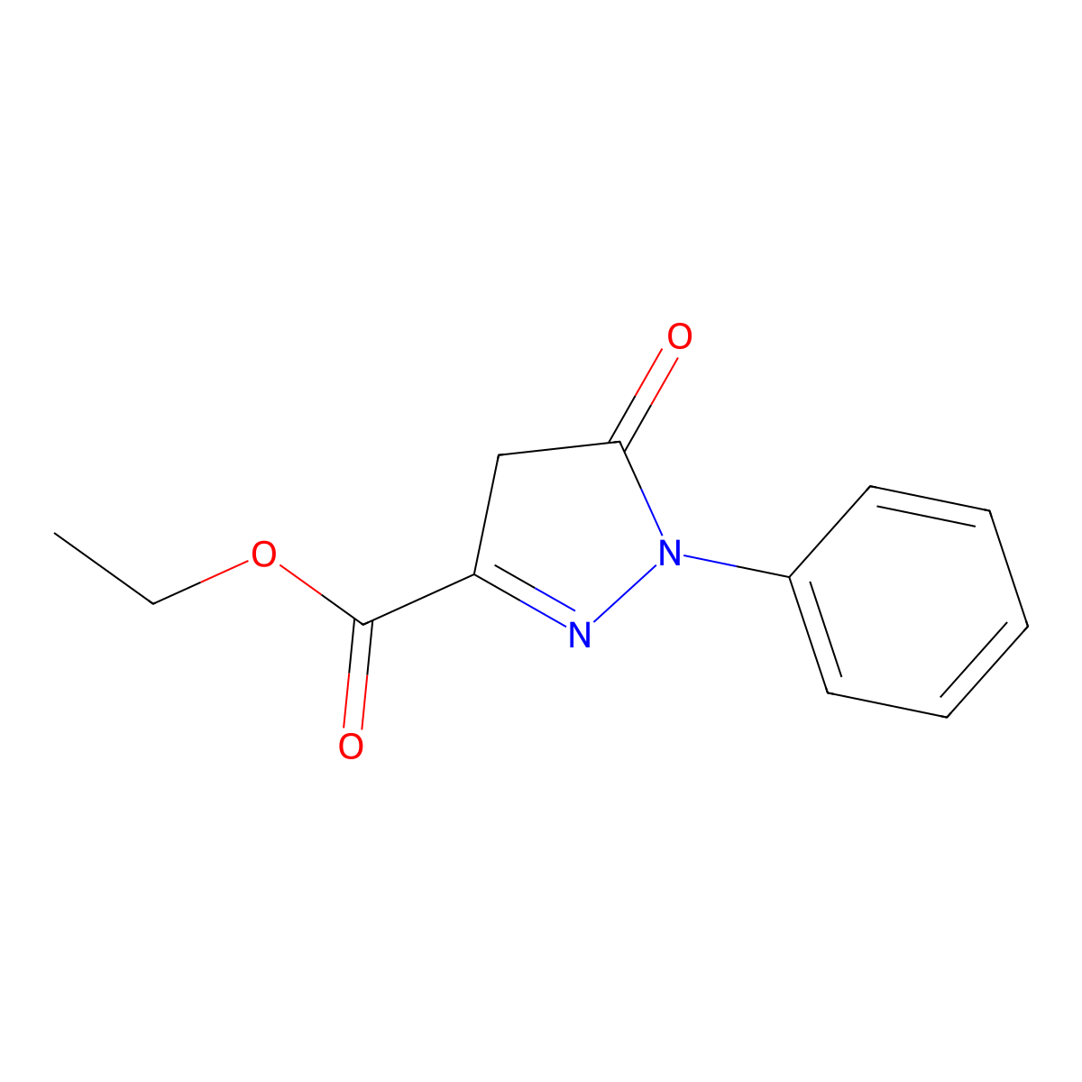 1-Phenyl-3-carbethoxy-5-pyrazolone molecular structure, CAS 89-33-8