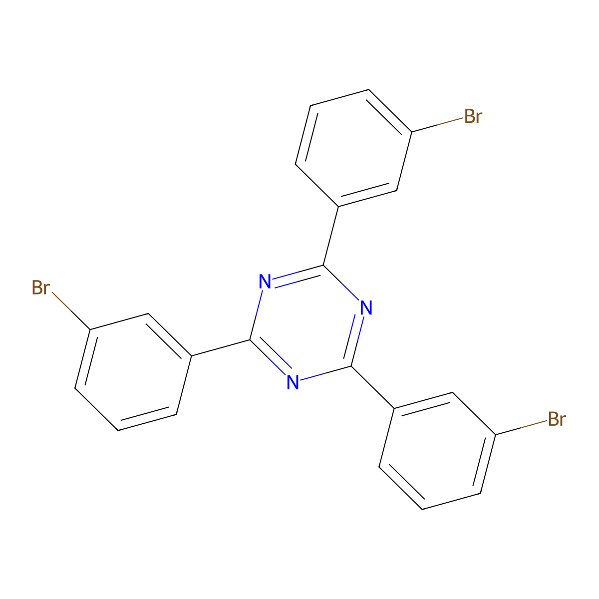 2,4,6-Tris(3-bromophenyl)-1,3,5-triazine molecular structure, CAS 890148-78-4