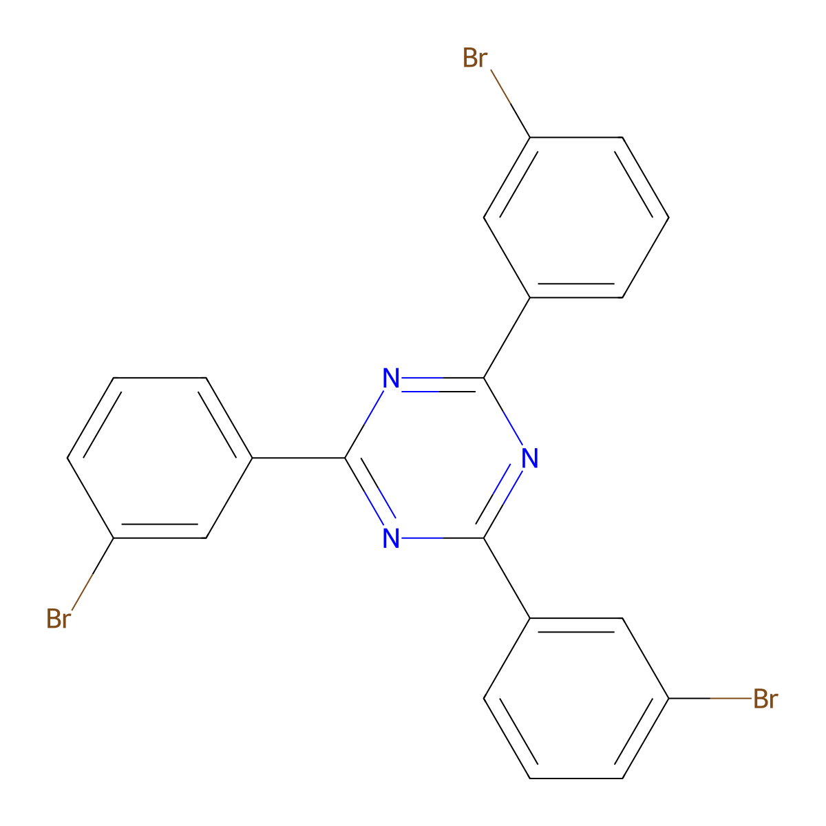 2,4,6-Tris(3-bromophenyl)-1,3,5-triazine molecular structure, CAS 890148-78-4