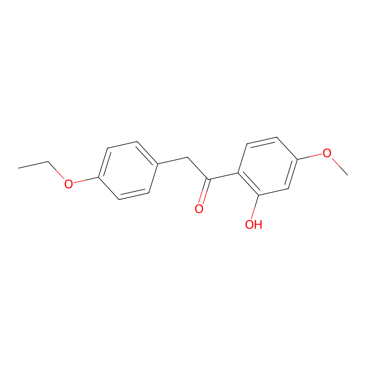 2-(4-Ethoxyphenyl)-1-(2-hydroxy-4-methoxyphenyl)ethanone molecular structure, CAS 89019-87-4