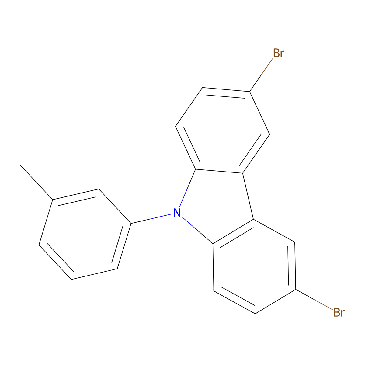 3,6-Dibromo-9-(m-tolyl)-9H-carbazole molecular structure, CAS 890653-54-0