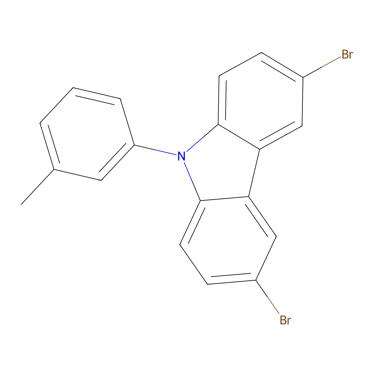 3,6-Dibromo-9-(m-tolyl)-9H-carbazole molecular structure, CAS 890653-54-0