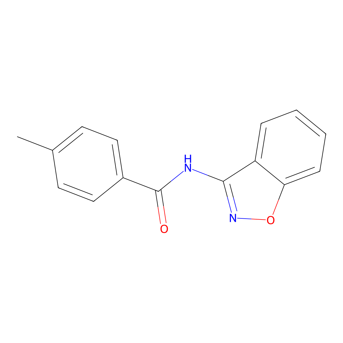 N-(1,2-benzoxazol-3-yl)-4-methylbenzamide molecular structure, CAS 891025-25-5