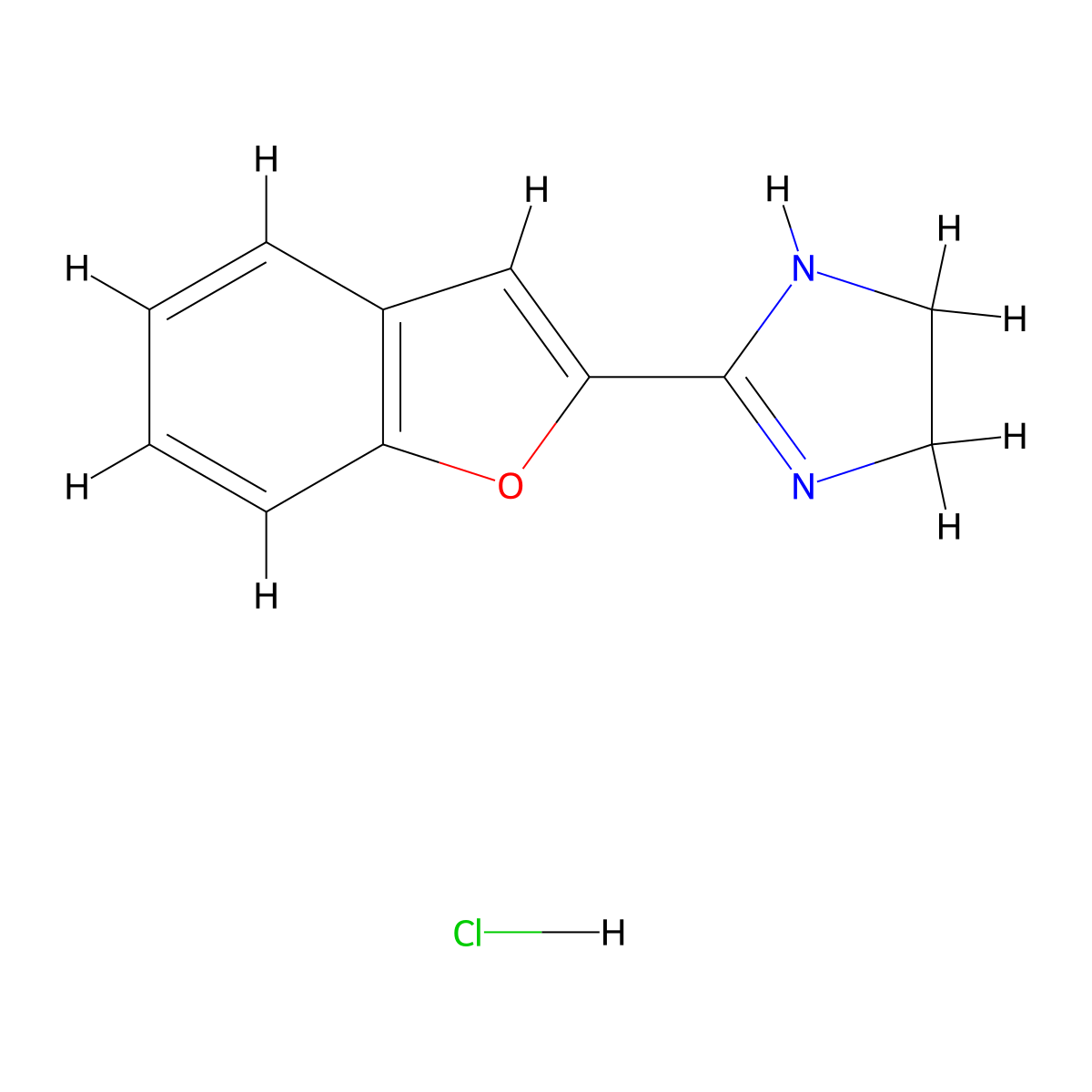 2-(2-Benzofuranyl)-2-imidazoline hydrochloride molecular structure, CAS 89196-95-2