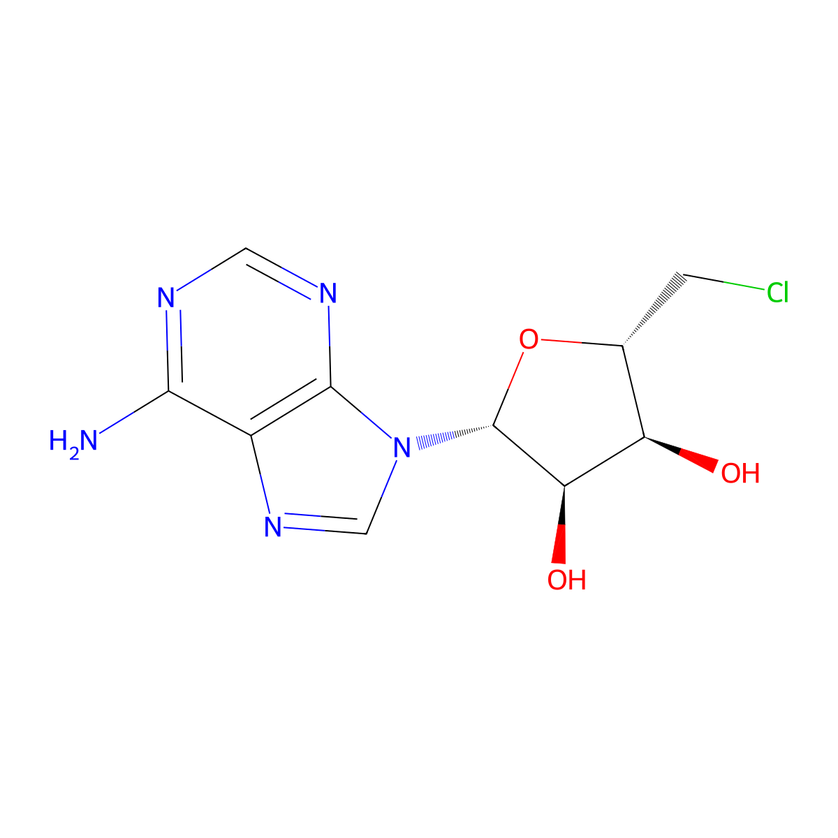 5'-Chloro-5'-deoxyadenosine molecular structure, CAS 892-48-8