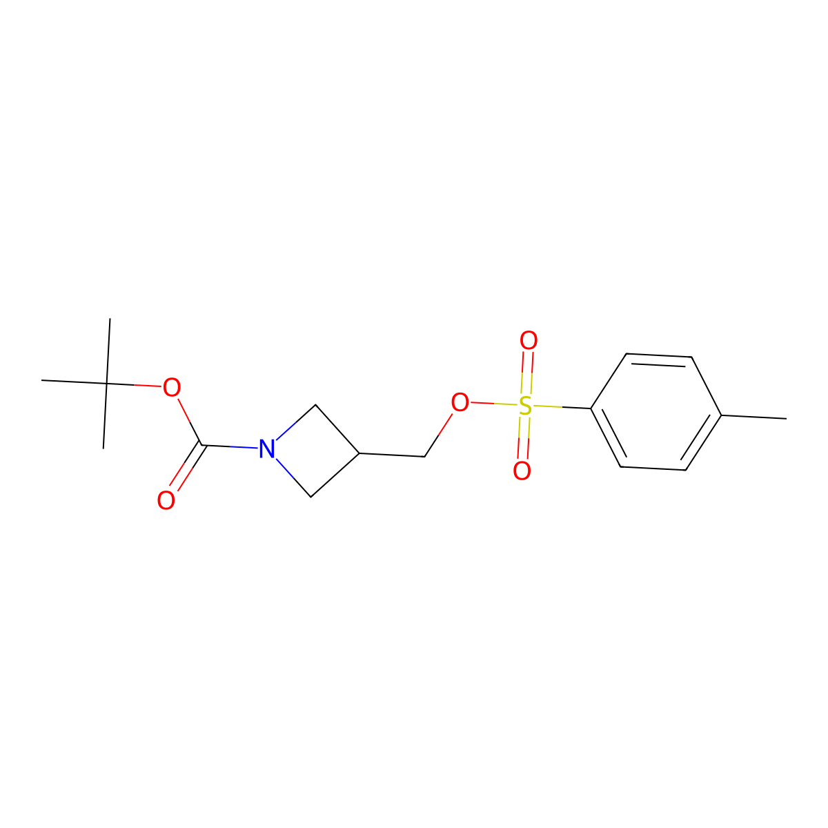 Tert-butyl 3-(tosyloxymethyl)azetidine-1-carboxylate molecular structure, CAS 892408-42-3