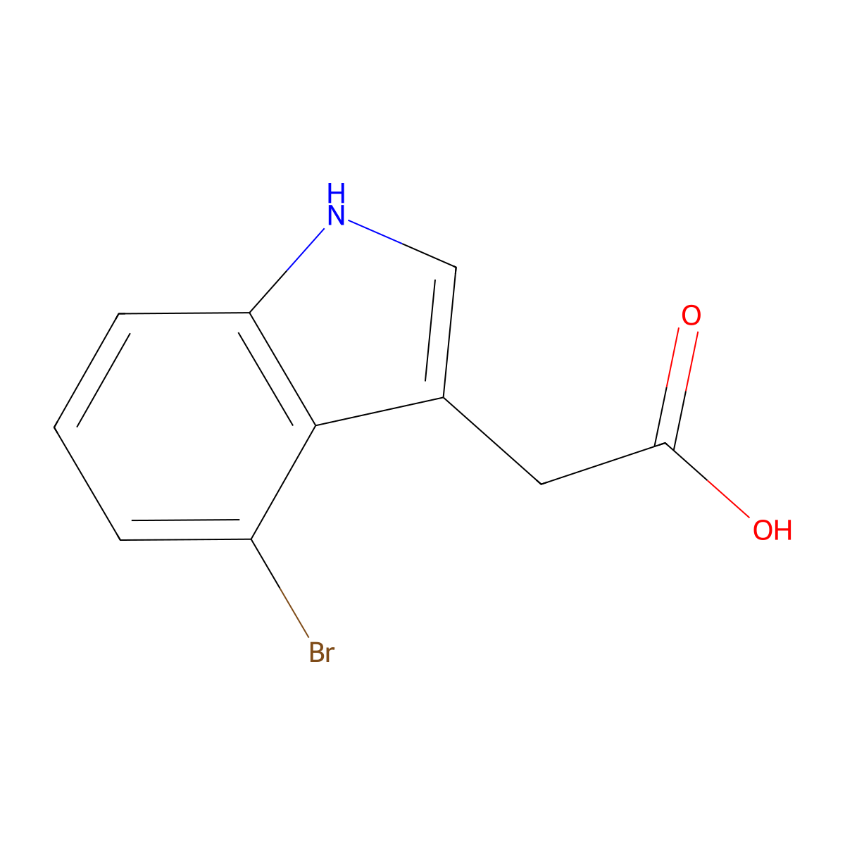 2-(4-bromo-1H-indol-3-yl)acetic acid molecular structure, CAS 89245-41-0