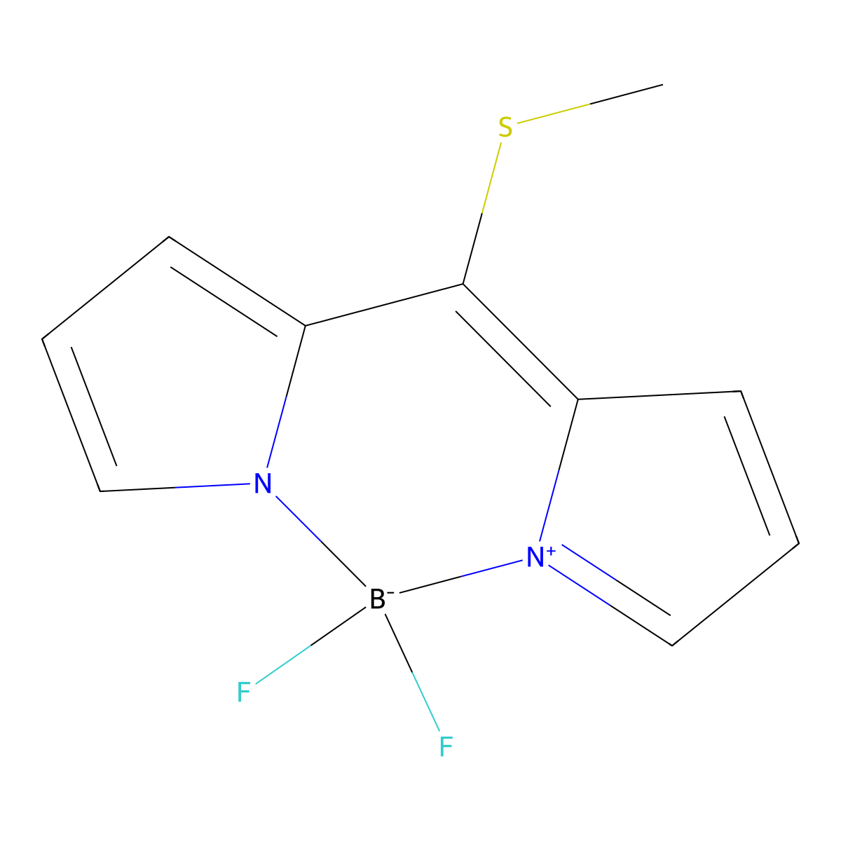 (2-((Methylthio)(2H-pyrrol-2-ylidene)methyl)-1H-pyrrole)(difluoroborane) molecular structure, CAS 892505-41-8