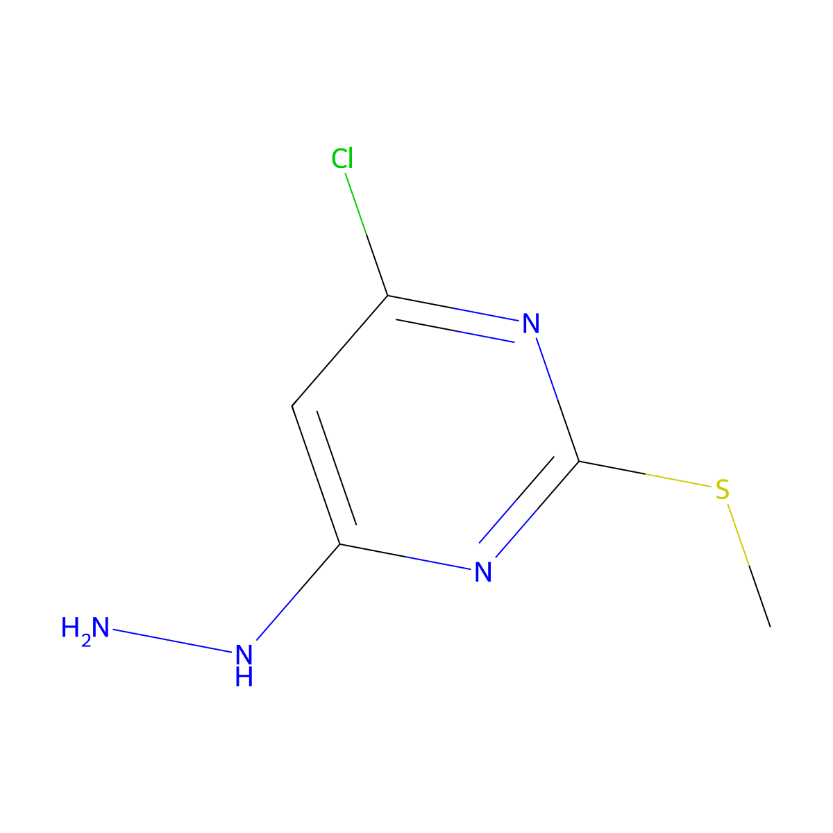 4-Chloro-6-hydrazinyl-2-(methylsulfanyl)pyrimidine molecular structure, CAS 89280-24-0