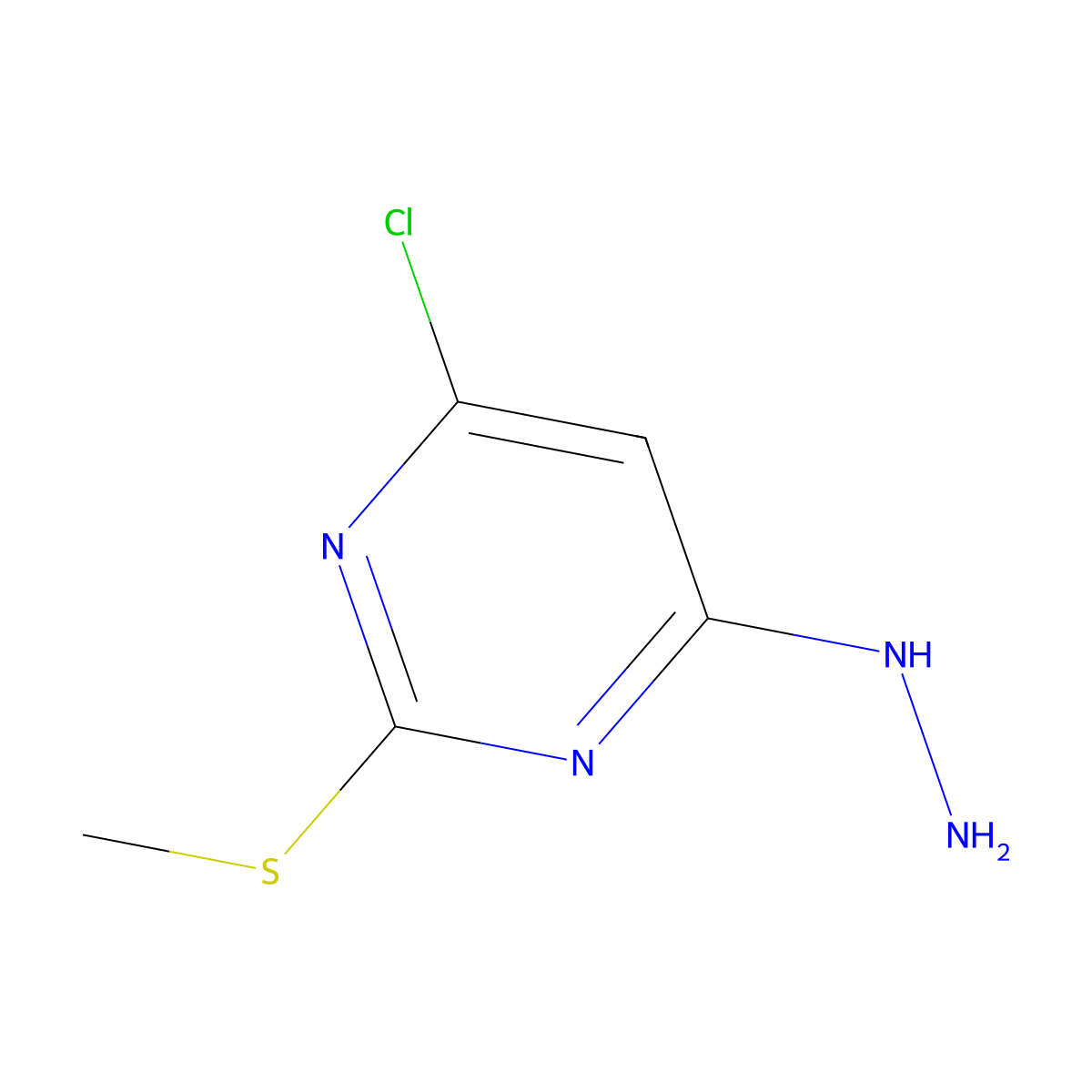 4-Chloro-6-hydrazinyl-2-(methylsulfanyl)pyrimidine molecular structure, CAS 89280-24-0