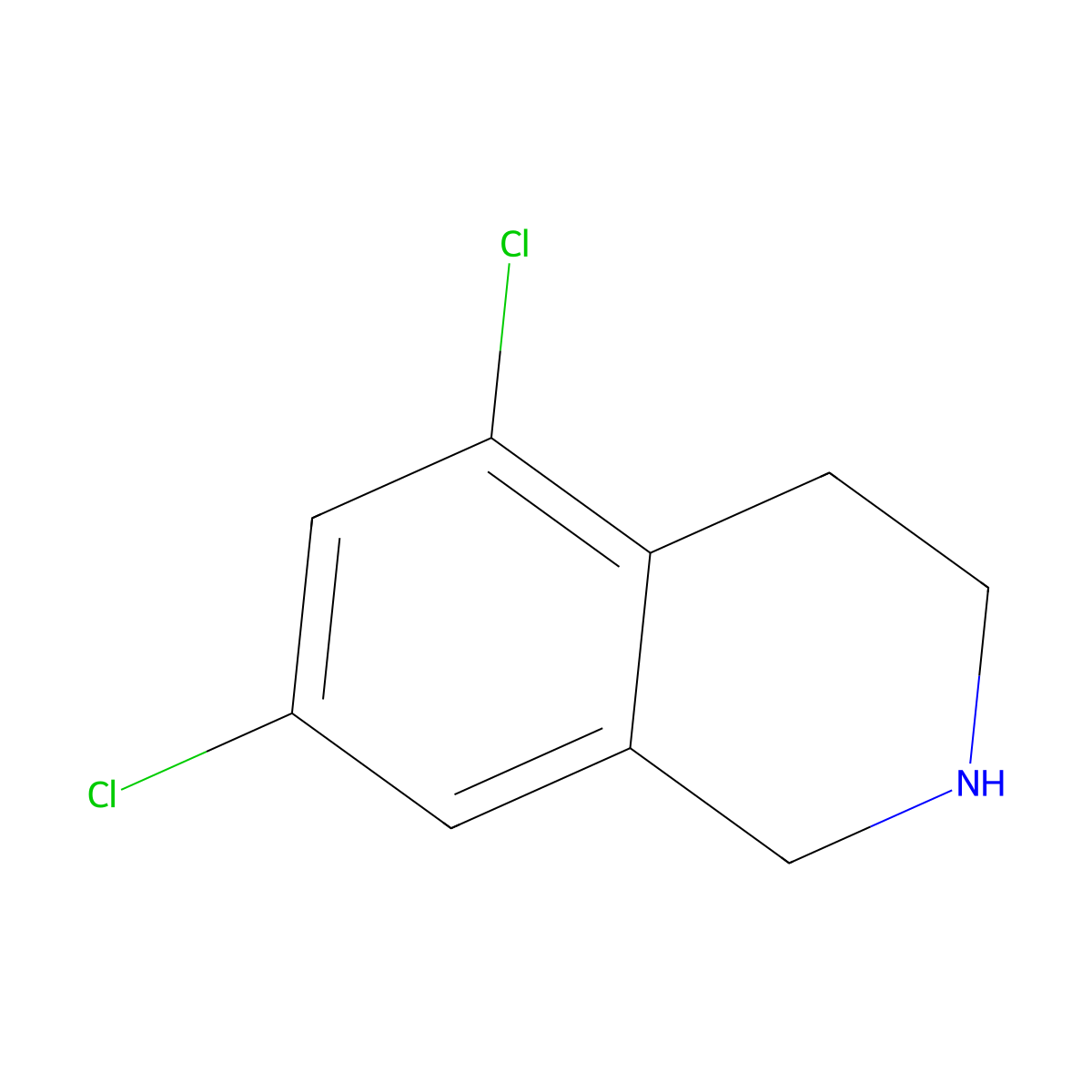 5,7-Dichloro-1,2,3,4-tetrahydroisoquinoline molecular structure, CAS 89315-56-0