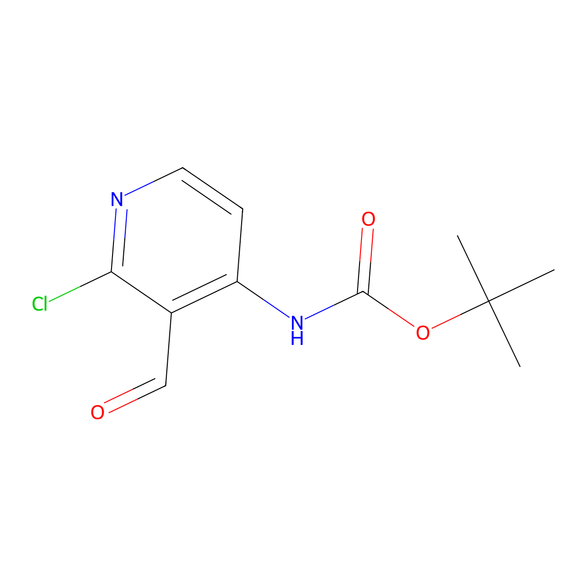 tert-Butyl (2-chloro-3-formylpyridin-4-yl)carbamate molecular structure, CAS 893423-62-6