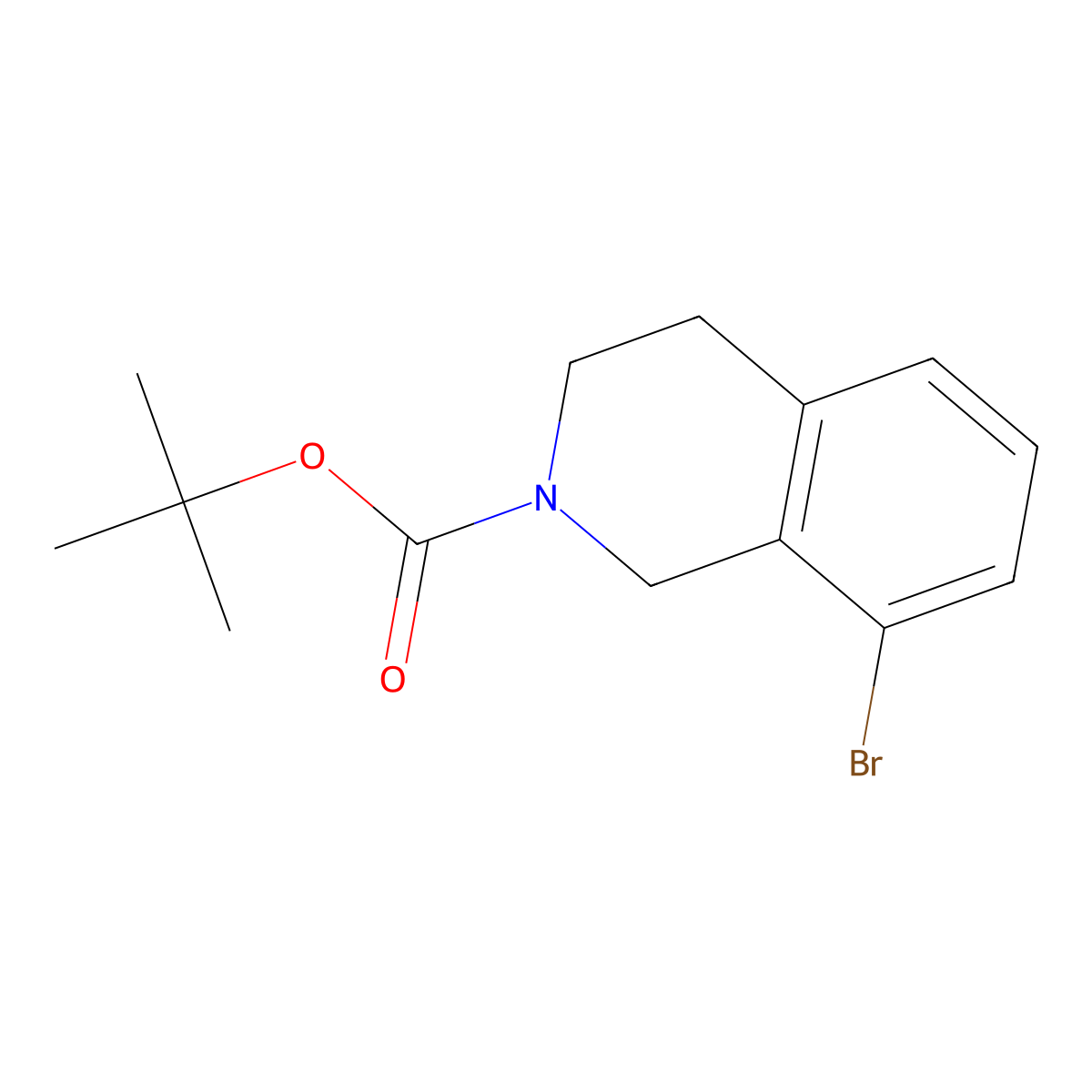 Tert-butyl 8-bromo-1,2,3,4-tetrahydroisoquinoline-2-carboxylate molecular structure, CAS 893566-75-1