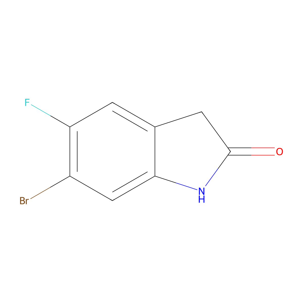 6-Bromo-5-fluoroindolin-2-one molecular structure, CAS 893620-44-5