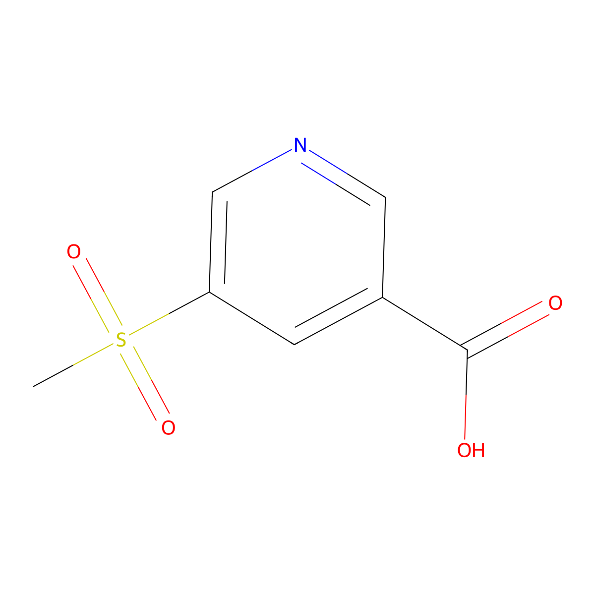 5-(Methylsulfonyl)nicotinic acid molecular structure, CAS 893723-59-6