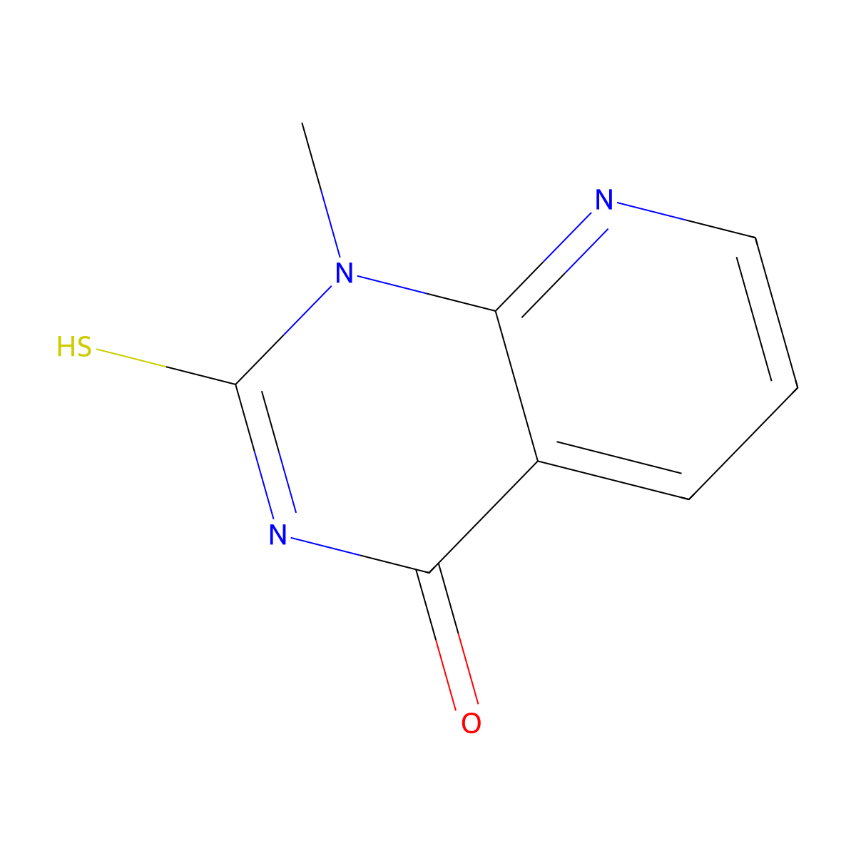 2-Mercapto-1-methylpyrido[2,3-d]pyrimidin-4(1H)-one molecular structure, CAS 89374-52-7