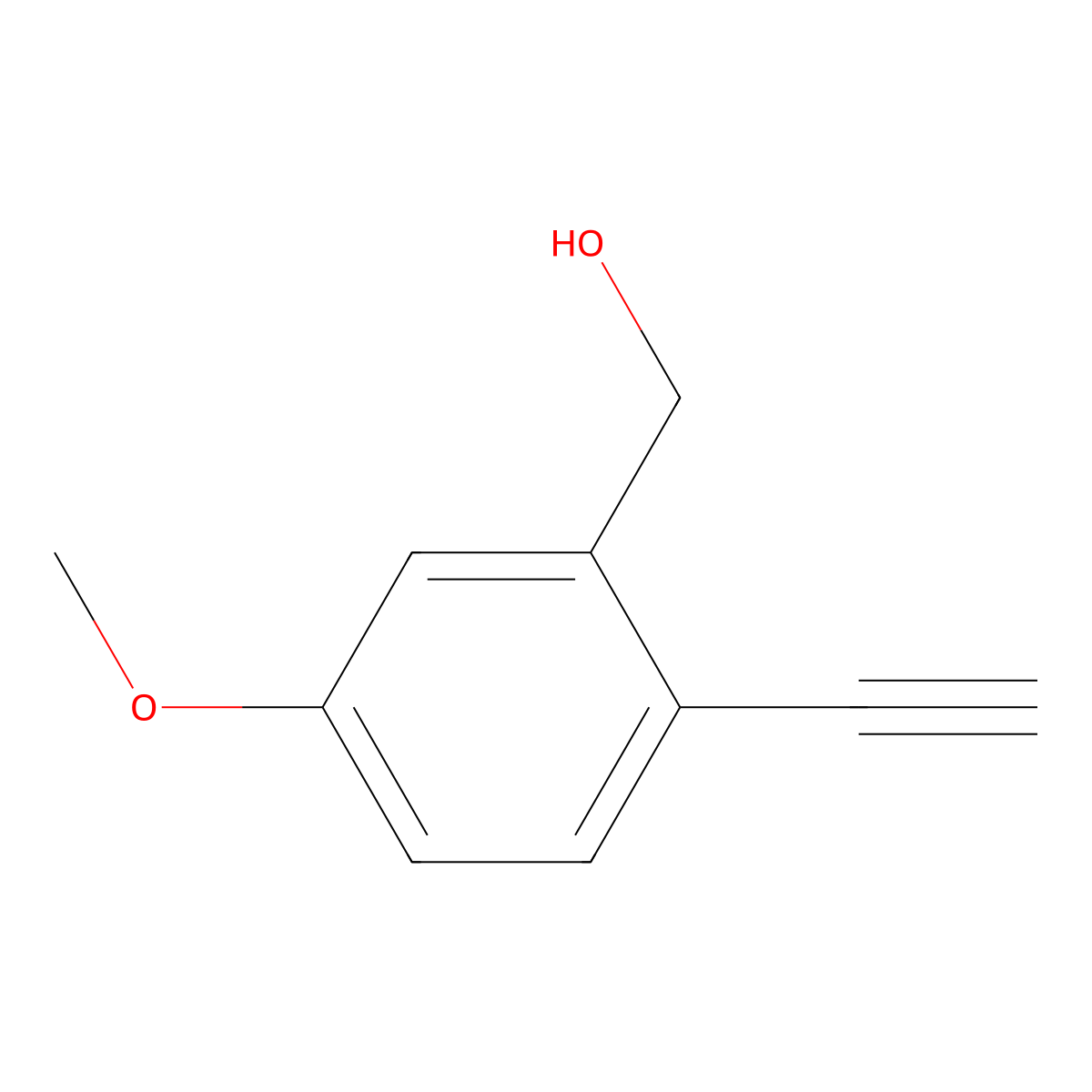 (2-Ethynyl-5-methoxyphenyl)methanol molecular structure, CAS 89414-50-6