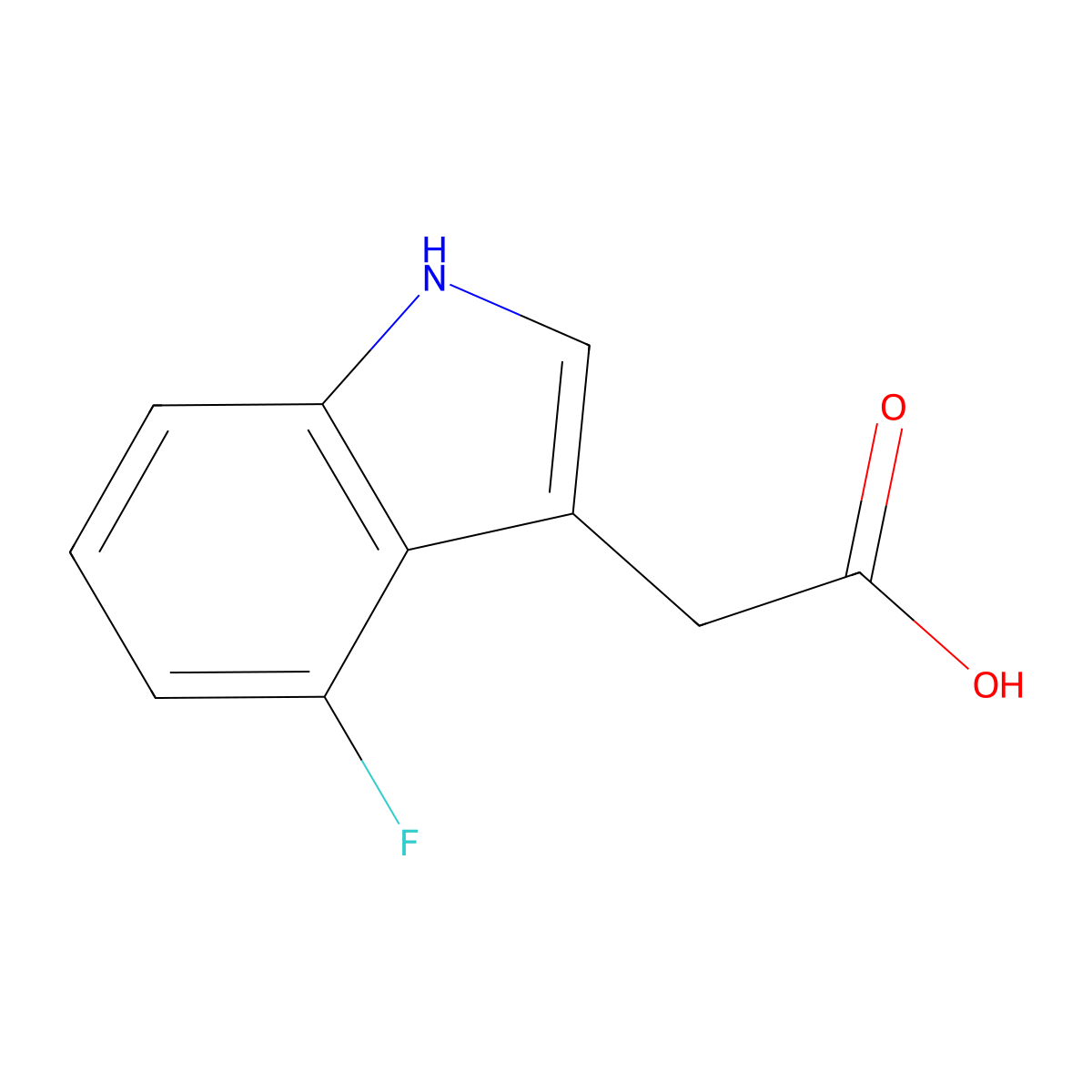 2-(4-fluoro-1H-indol-3-yl)acetic acid molecular structure, CAS 89434-03-7