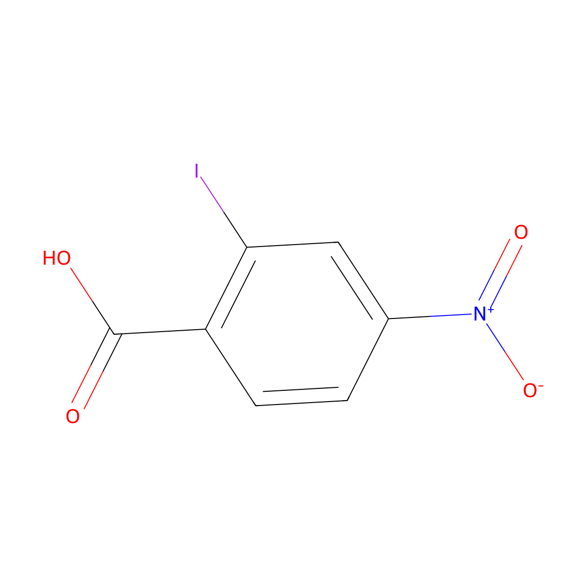 2-Iodo-4-nitrobenzoic acid molecular structure, CAS 89459-38-1