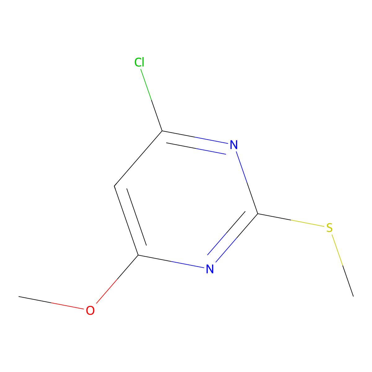 4-Chloro-6-methoxy-2-(methylthio)pyrimidine molecular structure, CAS 89466-42-2
