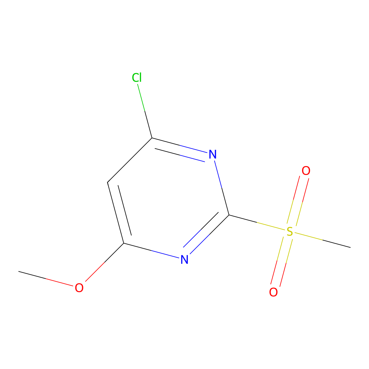 4-Chloro-6-methoxy-2-(methylsulfonyl)pyrimidine molecular structure, CAS 89466-55-7