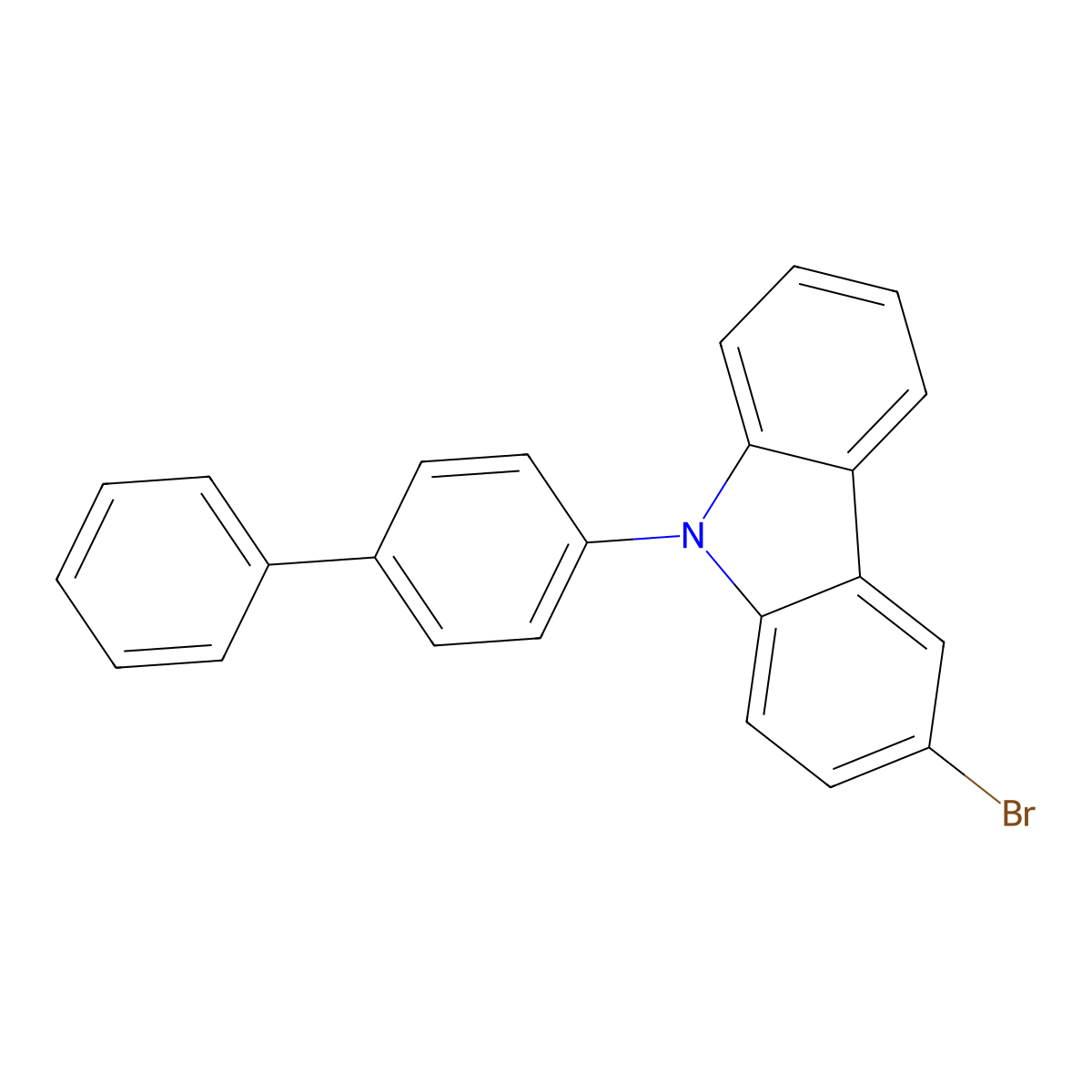 9-(4-Biphenylyl)-3-bromocarbazole molecular structure, CAS 894791-46-9