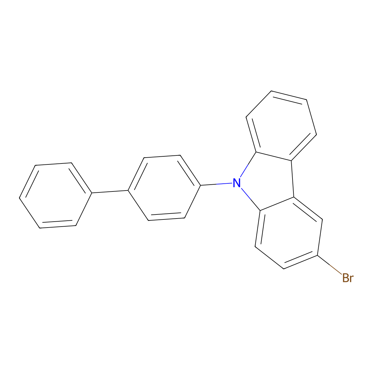 9-(4-Biphenylyl)-3-bromocarbazole molecular structure, CAS 894791-46-9