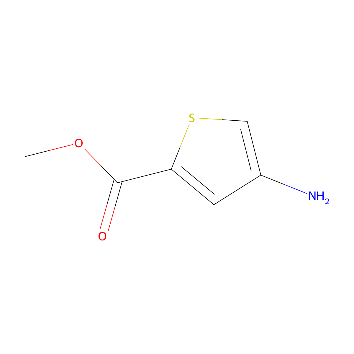 Methyl 4-aminothiophene-2-carboxylate molecular structure, CAS 89499-43-4