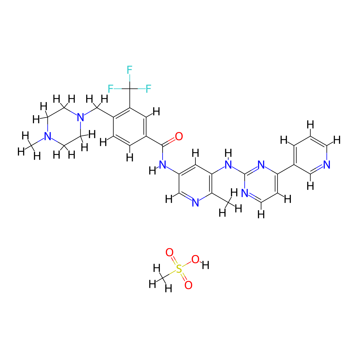 Flumatinib Mesylate molecular structure, CAS 895519-91-2