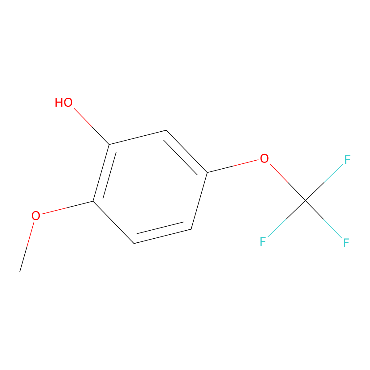 2-Methoxy-5-(trifluoromethoxy)phenol molecular structure, CAS 895572-36-8