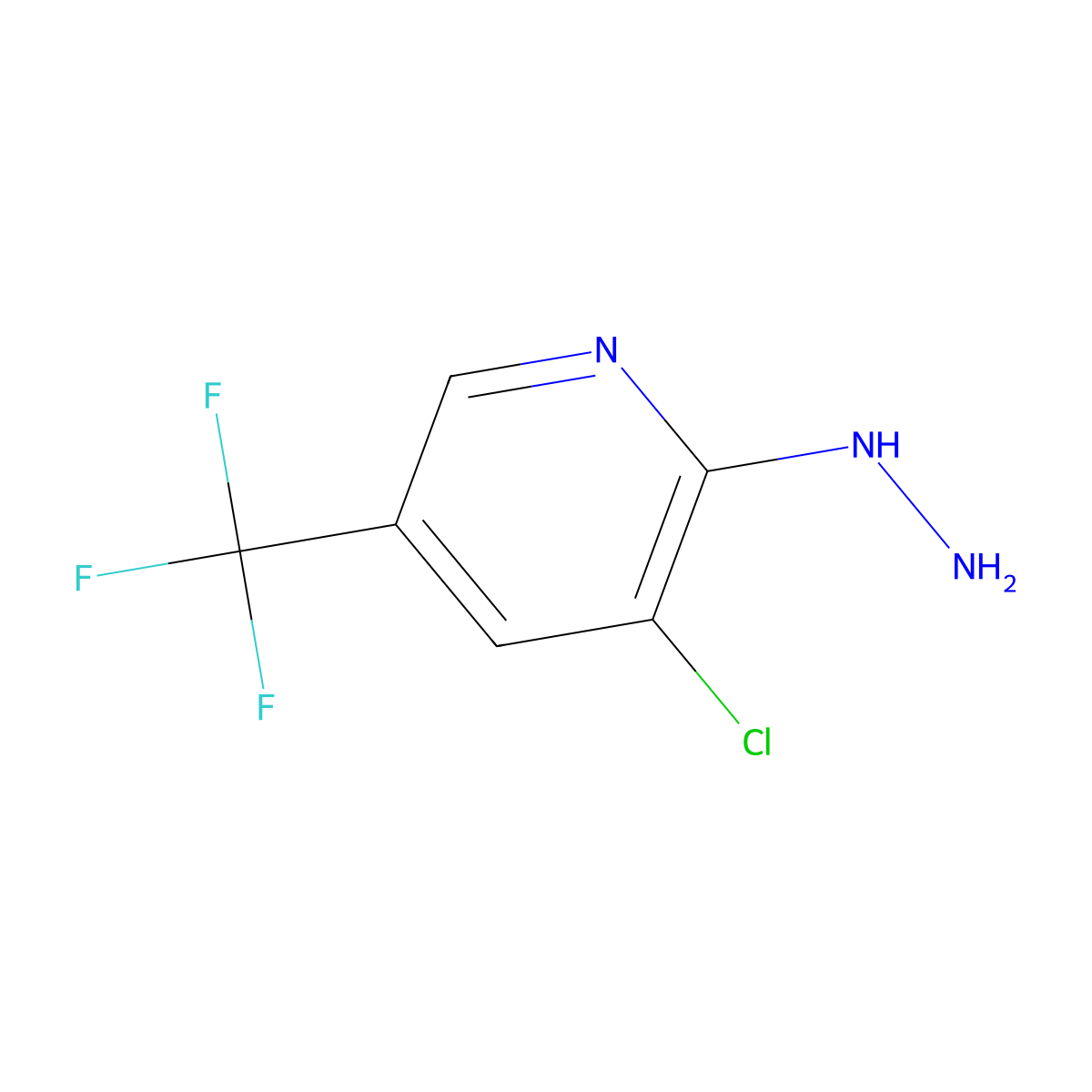 3-Chloro-2-hydrazinyl-5-(trifluoromethyl)pyridine molecular structure, CAS 89570-82-1