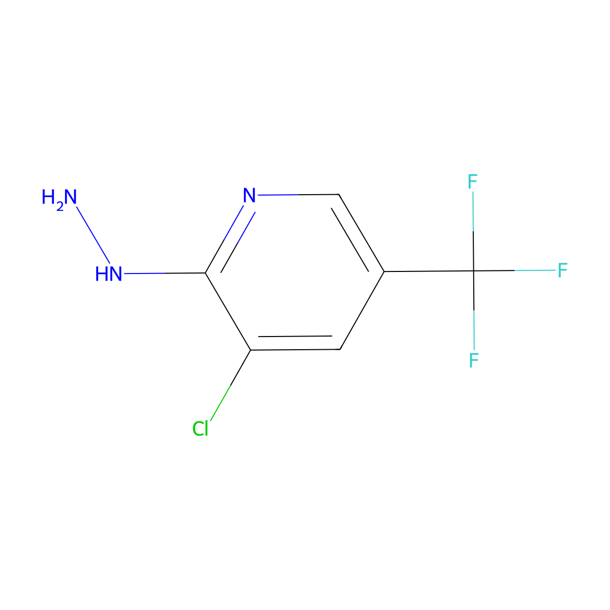 3-Chloro-2-hydrazinyl-5-(trifluoromethyl)pyridine molecular structure, CAS 89570-82-1
