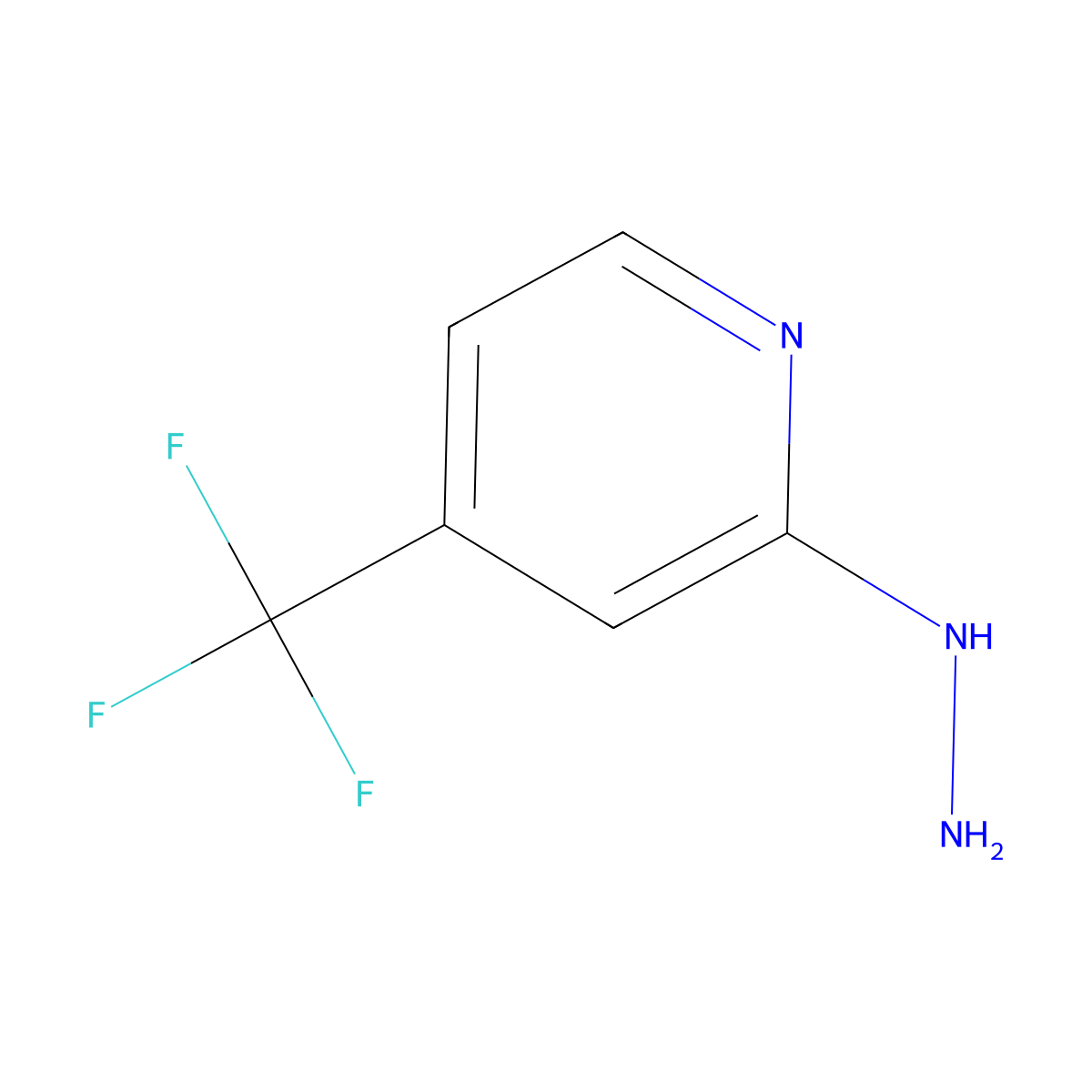 2-Hydrazinyl-4-(trifluoromethyl)pyridine molecular structure, CAS 89570-84-3