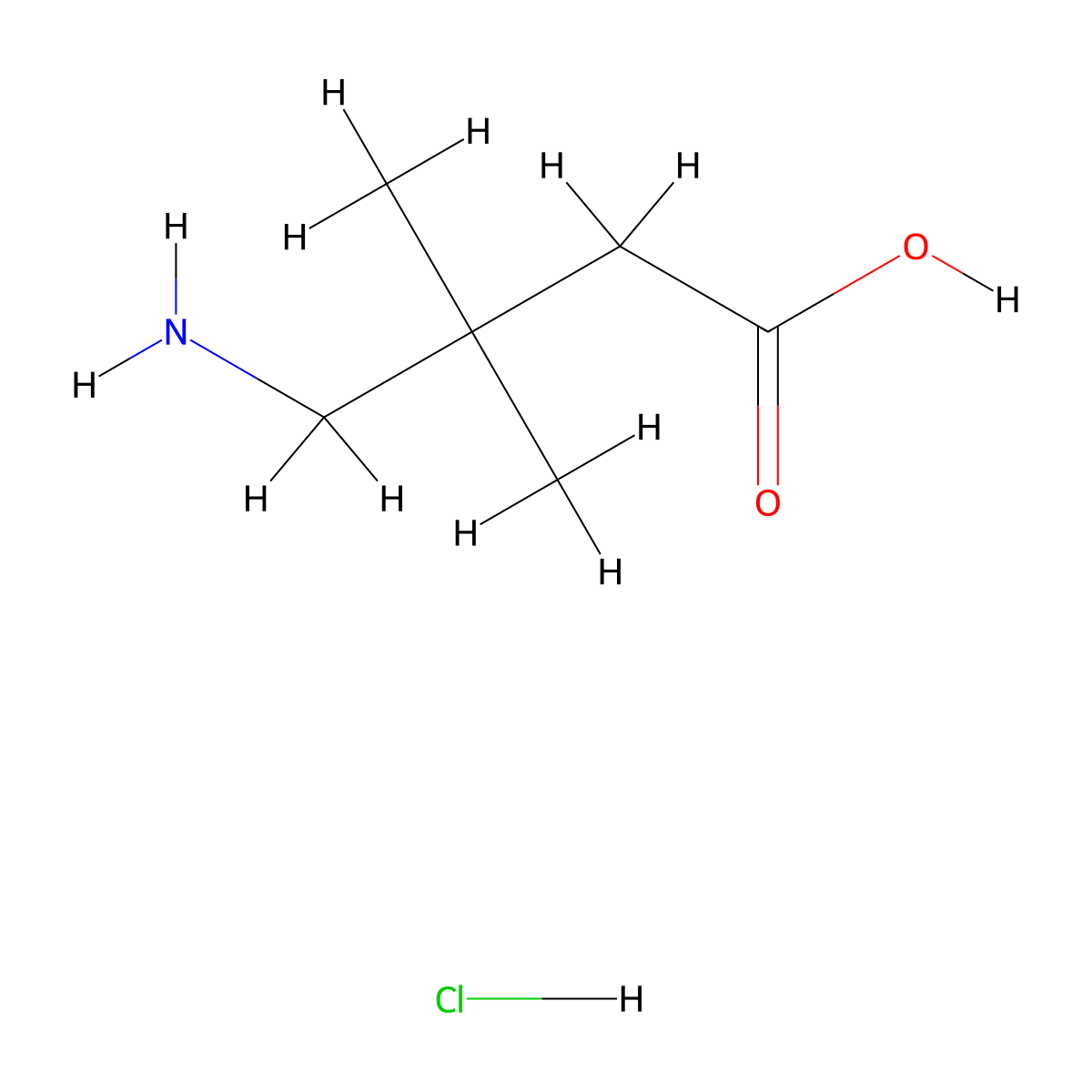 4-Amino-3,3-dimethylbutanoic acid hydrochloride molecular structure, CAS 89584-21-4