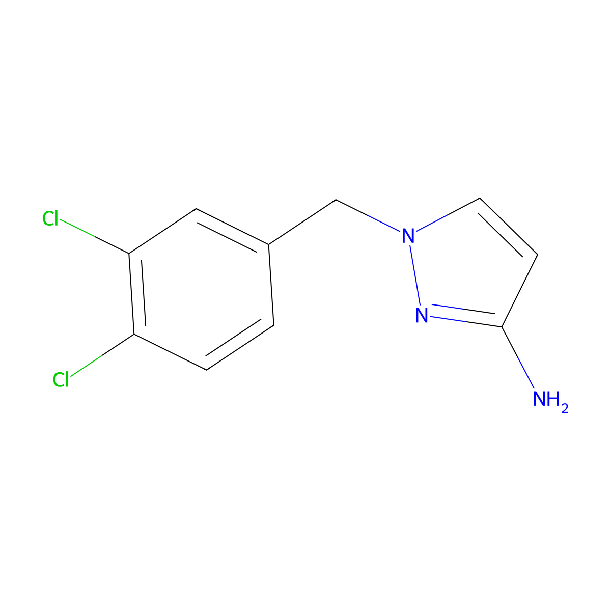 1-(3,4-dichlorobenzyl)-1H-pyrazol-3-amine molecular structure, CAS 895929-56-3