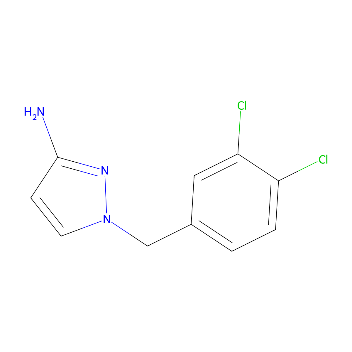 1-(3,4-dichlorobenzyl)-1H-pyrazol-3-amine molecular structure, CAS 895929-56-3